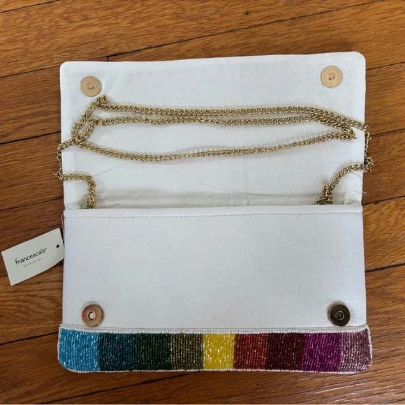 “MRS” Rainbow Beaded Clutch Purse NWT - Picture 6 of 9